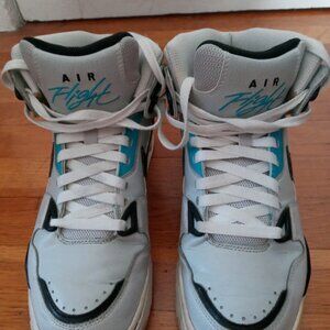 Nike Air Flight Condor High, Size US 9, Light Grey-Turquoise-Black